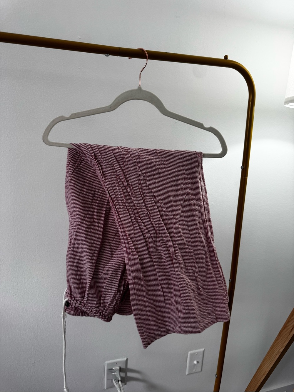 Women's Pink Striped Lightweight Drawstring Pants